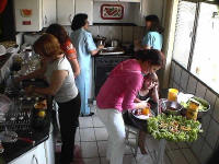 Preparations in Sonia's kitchen