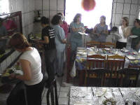 lining up for chow