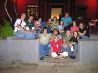 LIA with some friends in front of restaurant